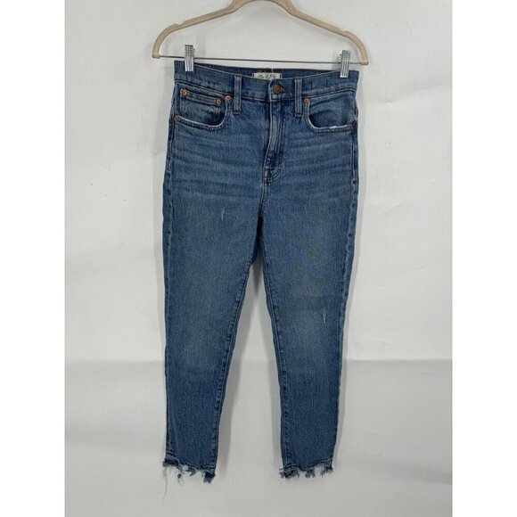 Madewell Jean Women 25 Blue The High Rise Slim Boyjean Bohemian Preppy Straight - Picture 1 of 13
